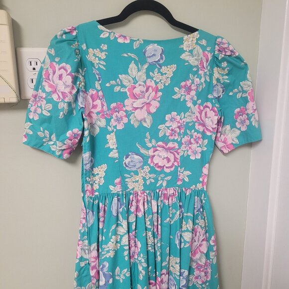 Laura Ashley Vintage 80s Floral Dress EUC size 8 - Picture 5 of 13